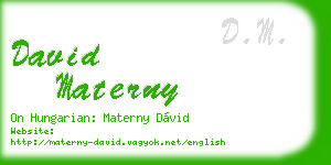 david materny business card